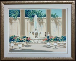 Andre Gisson "En la Fuente" Litografía Firmada a Mano Arte Enmarcado NUEVO Pareja Amor - Imagen 1 de 3