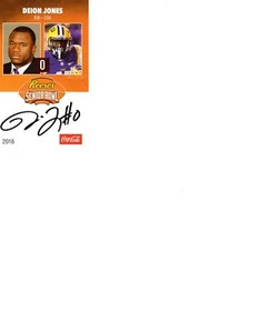 DEION JONES LSU TIGERS FIRMATA SENIOR BOWL CARD CON CERTIFICATO DI AUTENTICITÀ - Foto 1 di 1