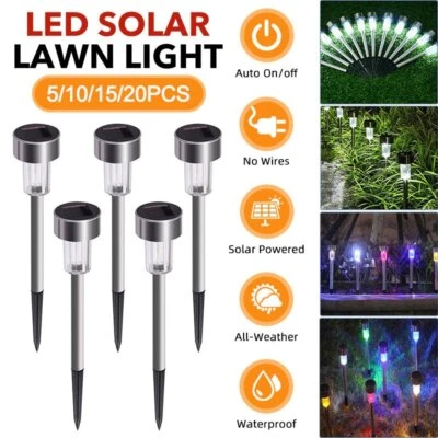 5-20x Led Solar Lawn Light Gartenlampen Stecklampe Solarleuchten Wasserdicht NEU - Bild 1 von 4