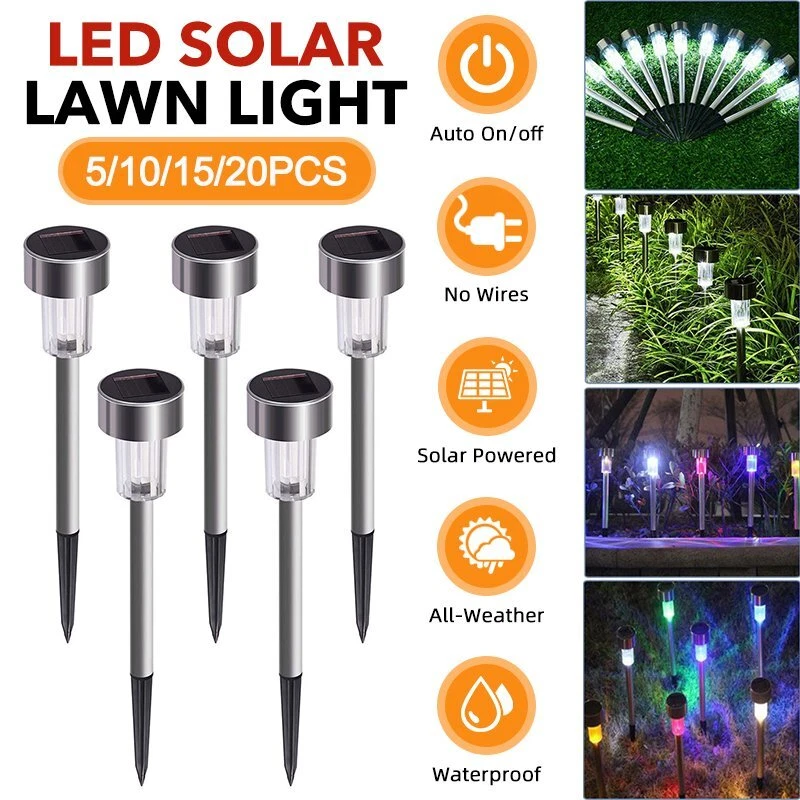 5-20x Led Solar Lawn Light Gartenlampen Stecklampe Solarleuchten Wasserdicht NEU - Bild 1 von 4