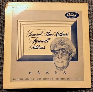 General MacArthur’s Farewell Address on 1951 Capitol DAS 274 with Picture Sleeve - Picture 1 of 3