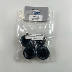 1RC Racing 1RC5537 FR/RR Soft Tires & Wheels, Black, 1/18 EDM (4) NEW - Picture 1 of 2