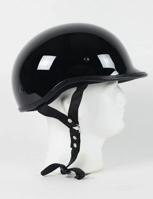 Casco de motocicleta polo jockey liso negro brillante DOT (XS - 2XL) Foto 1 de 2