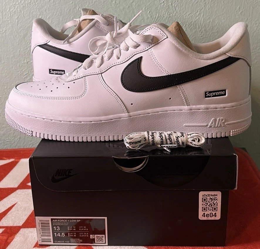Supreme x Nike Air Force 1 Low Box Logo - Black White for Sale