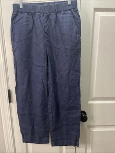 Women’s Quince Dark Blue Linen Pull On Pants Size Small - Picture 1 of 10