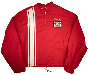 Vintage 60s 70s Drag Racing NHRA GT-1 Kendall Windbreaker Jacke Chainstiched XL - Bild 1 von 8