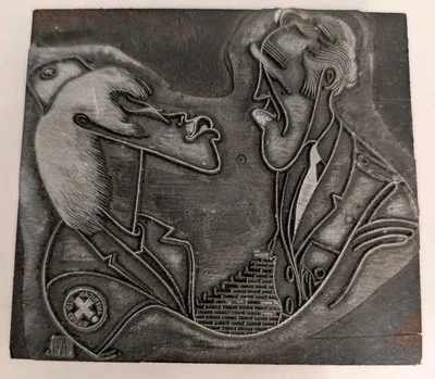 Al Hirschfeld NYT Wooden Newspaper Printing Block - We Bombed In New Haven  - Image 1 of 4