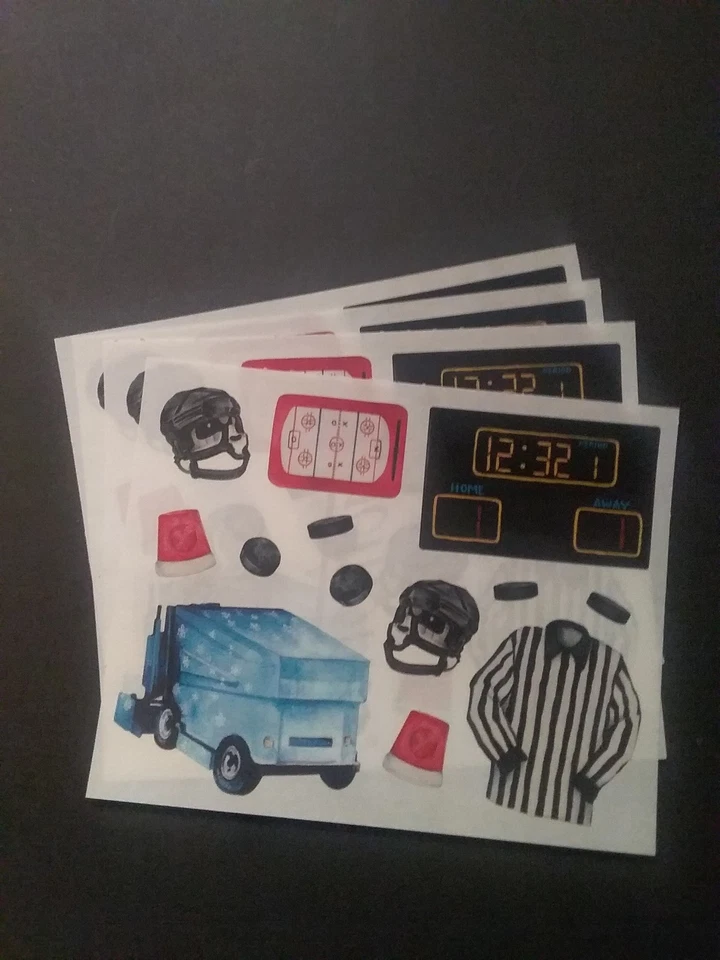 Creative Memories ~ Block Stickers ~ 4" x 5" ~ Hockey ~ Lot of Four - Image 1 of 1