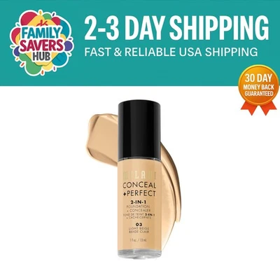 Light Beige Conceal + Perfect Foundation: Oil-Free & Water-Resistant, 1 Fl Oz - Image 1 of 4