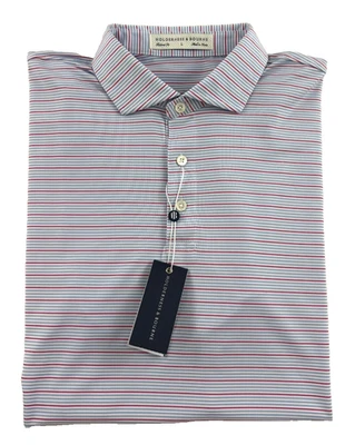 NEW Holderness & Bourne The Sands Men's Sz. Large Striped Golf Performance Polo! - Image 1 of 4