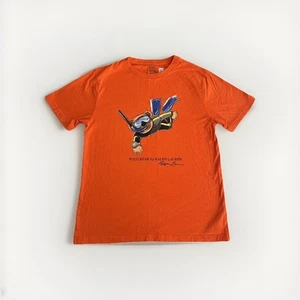 Camisa Polo Ralph Lauren Juvenil Grande Naranja Polo Oso Buceador Gráfico Camiseta - Imagen 1 de 5