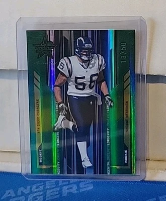 2005 Leaf Rookies & Stars Longevity Green Shawne Merriman /50 RC - Image 1 of 2