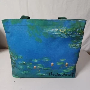 Borsa a mano Salamandra 1996 con manico in tela Claud Monet dipinto ninfee - Foto 1 di 8