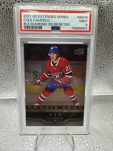 2021-22 UD Cole Caufield Black Diamond Rookie Gems BD40 05-06 RETRO PSA 9 - Picture 1 of 6