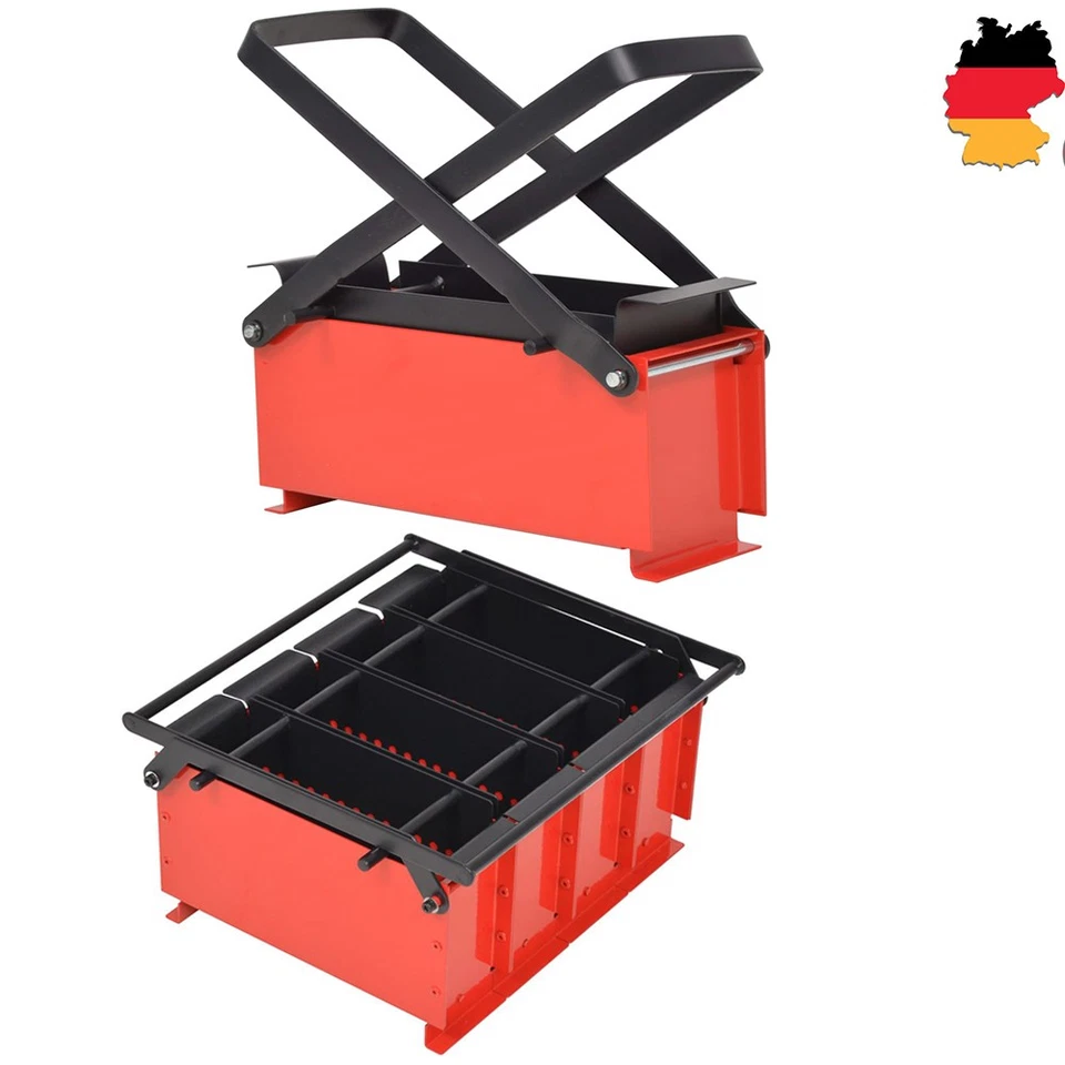 Papierbrikettpresse 34/38cm Papierpresse Papier Brikettpresse Stahlrahmen Rot  - Bild 1 von 1