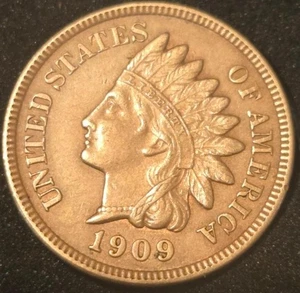 Centavo cabeza india 1909 - MONEDA ATRACTIVA LIGERAMENTE CIRCULADA - ENVÍO GRATUITO - Imagen 1 de 3