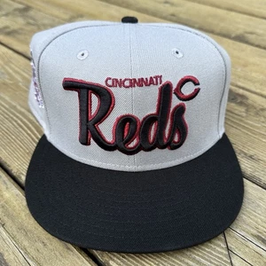 New Era 59Fifty Cincinnatti Reds 150th Anniversary Size 7 1/2 Grey Script - Picture 1 of 13