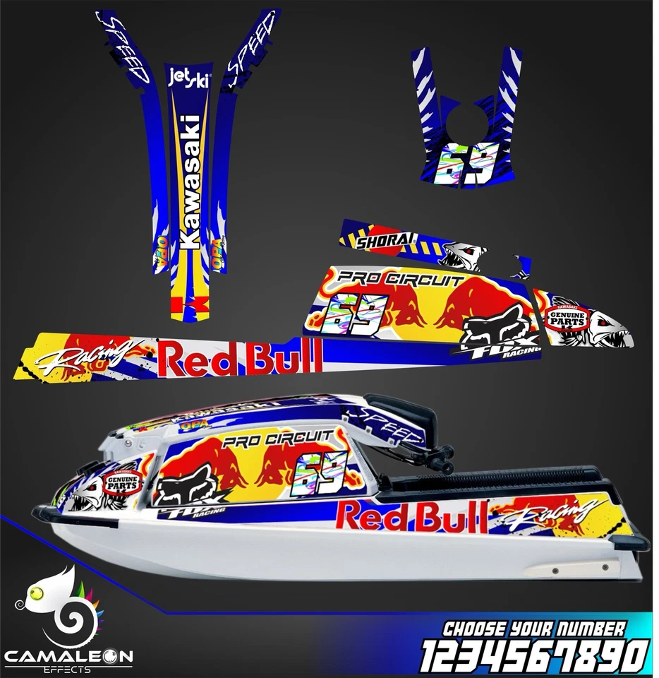 Kawasaki Jet Ski 440 550 SX Púrpura Kit Gráficos Calcomanías Pegatinas Envoltura 550sx  Foto 1 de 1