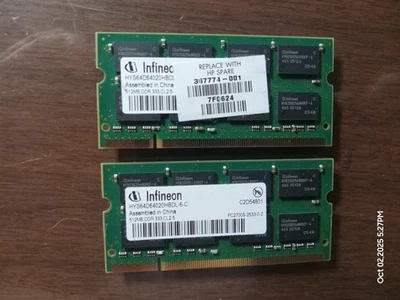 Memoria - Infineon 256MB DDR 333 CL2.5 HYS64D32020HDL-6-C (2X 512 MB; para 1024 MB) Foto 1 de 2