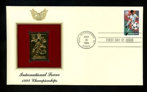 US FDC #2834 PCS / Gold Foil 1994 East Rutherford NJ World Cup Soccer Futbol HC - Picture 1 of 3