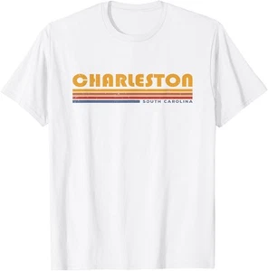 Vintage Charleston, SC South Carolina Retro 70s Style Vacay T-Shirt Hoodie - Picture 1 of 6