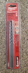 Milwaukee 48-20-8957 (5pk) 3/16 in. x 4 in. x 6 in. 3-Flat Hammer-Drill Bits New - Picture 1 of 2