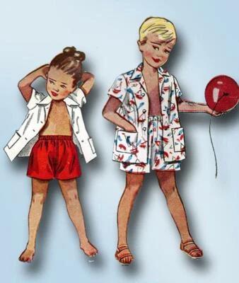 1940s Vintage Simplicity Sewing Pattern 2891 Easy Toddler Shirt and Shorts Sz 2 - Image 1 of 4
