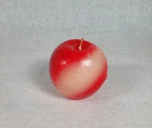 Vintage Un-Used 3" Apple Shaped Wax Candle Fruit Country Kitchen Farmhouse Nice - Picture 1 of 5