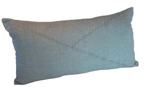 Devi Designs Blue Textured Lumbar Pillow Decor Farmhouse 24x12 - Picture 1 of 5