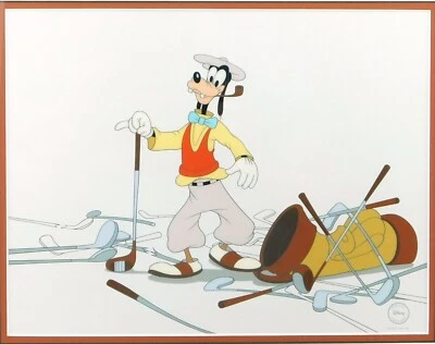 GOOFY GOLFFER Disney Sericel Golf Arte Celda Enmarcada Celda Mate Foto 1 de 4