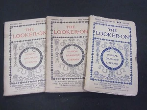 1895-1896 THE LOOKER-ON MAGAZINE LOT OF 3 ISSUES - WR 397 - Picture 1 of 8