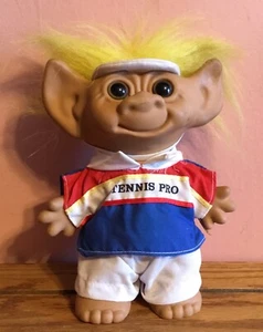 Vintage Russ Troll Tennis Pro Outfit And Visor Yellow Hair - Picture 1 of 8