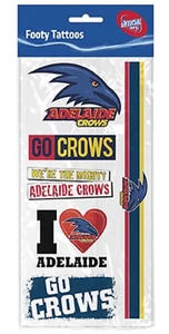 Adelaide Crows Official AFL Team Logo and Images Novelty Tattoos Kids Footy Day - Picture 1 of 1