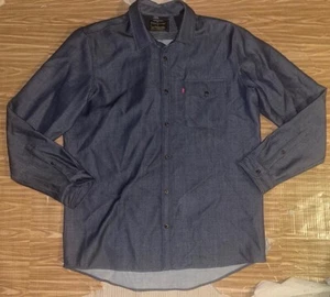 NEW Pendleton X Levis USA 100% Wool Gray Button Down Work Shirt Sz L Denim Look - Picture 1 of 12
