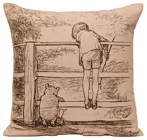 Winnie and Christopher 19x19 in French Tapestry Cushion Cover - Winnie-the-Pooh - Picture 1 of 9