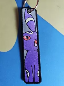Pokemon Umbreon Keychain Embroidered 5" NEW With Metal Ring FREE FAST Shipping - Picture 1 of 2