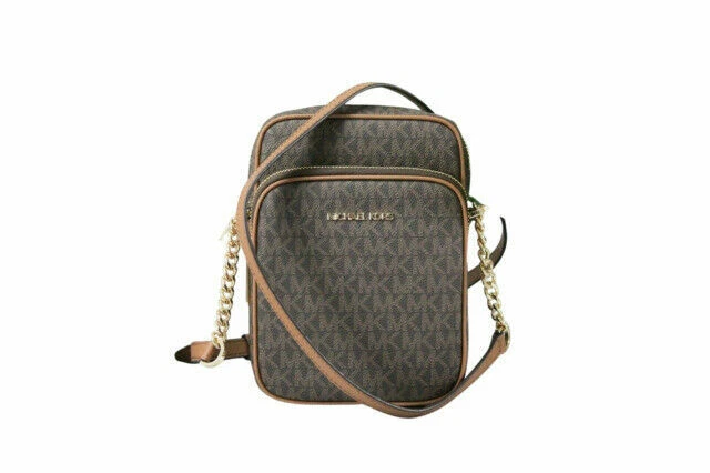 Michael Kors Jet Set Travel Signature Crossbody Handbag - Brown, Medium