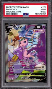 PSA 9 OC MINT - ERROR MISCUT - 2021 Mew V 251/264 Fusion Strike Alternate Art - Picture 1 of 1