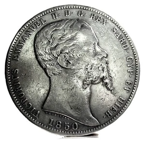SARDINIA (Vittorio Emanuele II) 5 lire-1850 Genoa - Picture 1 of 10