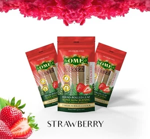 9X OME PALM WRAPS SLIM SIZE 3 PACK MEDIUM STRAWBERRY FLAV0R FREE SHIPPING - Picture 1 of 5