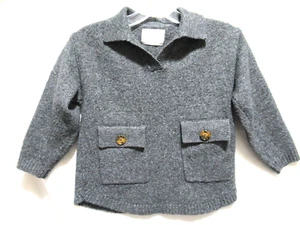 Zara Kids Size 6/7 Gray Knit Sweater With Front Pockets - Picture 1 of 4