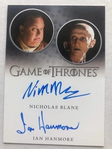 Game of Thrones Staffel 8 DUAL AUTOGRAMM Nicholas Blane / Ian Hanmore LIMITIERT - Bild 1 von 2
