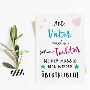 Vatertagskarte Postkarte Vatertag SCHÖNE TÖCHTER Vatertag Karte - Bild 1 von 3