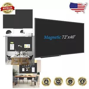 Black Aluminum Magnetic Chalkboard 72x40 with Smooth Scratch-Resistant Surface - Picture 1 of 8