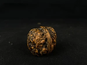 Nussbaum handgeschnitzt NETSUKE 18 Buddha-Gesichter (e425) - Bild 1 von 8
