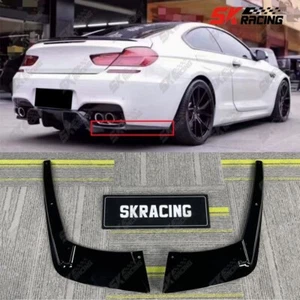 Glossy Black/Carbon Fiber Rear Diffuser Protect Lip Kit Fits BMW M6 F06 F12 F13 - Picture 1 of 34