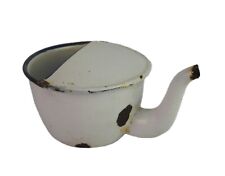 Unique Medical Use pot- Nice collectible pot - White Calcutta enamel pot i14-109