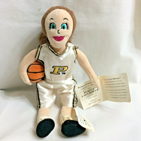 Purdue Lady Boiler Plush College Basketball Player Be'an Bag Doll NOS 1999 Cover