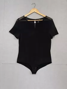 Forever New Womens Black Long Sleeve Bodysuit See Through Size M - Picture 1 of 5