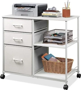3 Drawer Mobile File Cabinet, Rolling Printer Stand with Open Storage Shelf - Picture 1 of 6